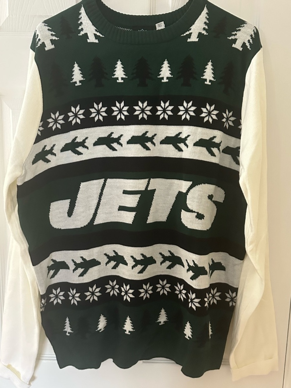 NY Jets Green and White Ugly Sweater size XL